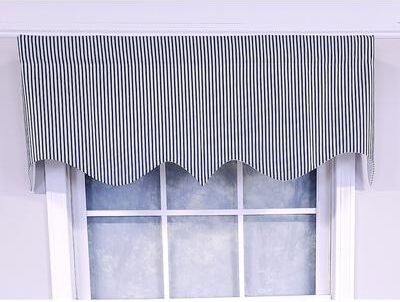 RLF Home Design MG-Ticking Stripe Regal Window Valance