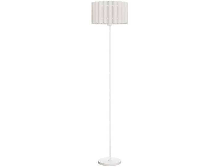 Homcom Stehlampe, Stehleuchte mit E27 Fassung, mit Wellenschirm für Wohnzimmer, Weiß, Kunststoff, 35x153x35 cm, Lampen & Leuchten, Innenbeleuchtung, Stehlampen