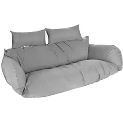 HOME DELUXE Polyrattan Hängesessel Kissen TWIN - Grau