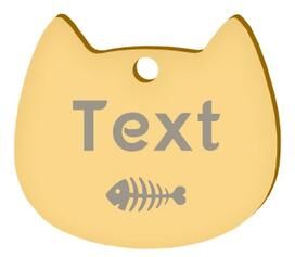 Inspire Select Personalized Stainless Steel Pet ID Tag Custom Engraved Cat & Dog Name Tag Charm With Phone Number golden 393 l