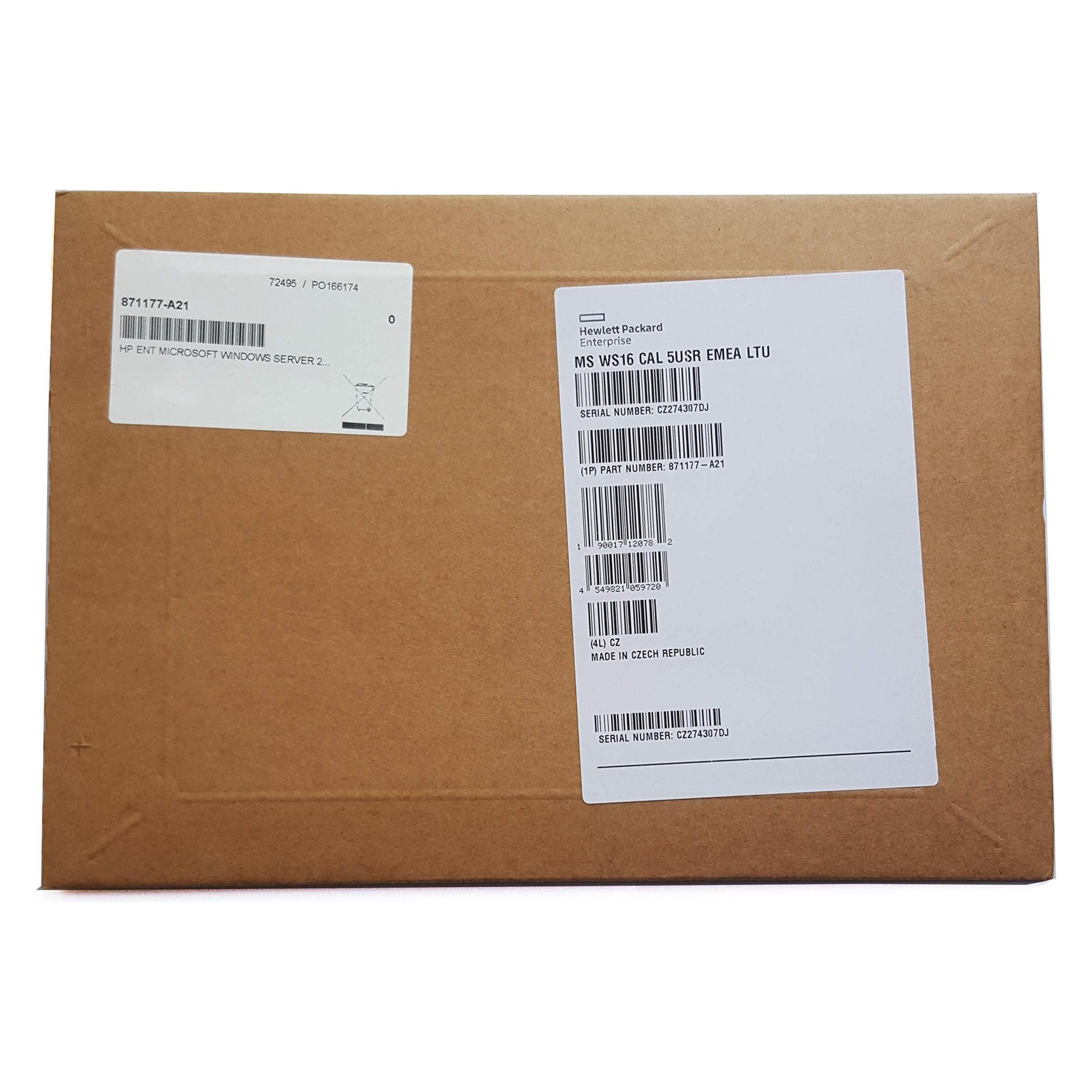 HPE Windows Server 2016 CAL ROK (5 User) (871177-A21)