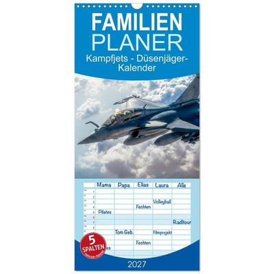 Familienplaner 2027 - Kampfjets - Düsenjäger-Kalender mit 5 Spalten (Wandkalender, 21 x 45 cm) CALVENDO