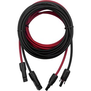 Offgridtec Solarkabel H1Z2Z2-K, bis 1000 V, 10 m, MC4-Stecker auf MC4-Buchse, Kabelquerschnitt 6 mm², 2 Stück