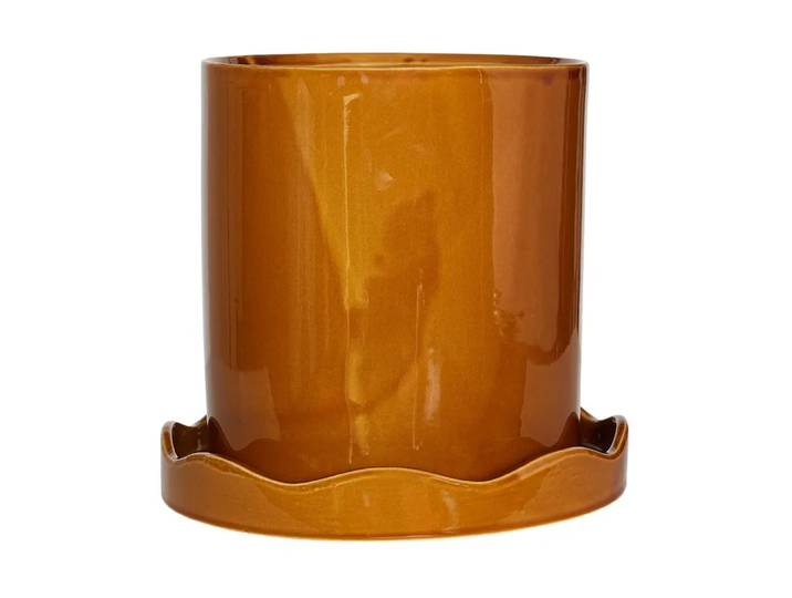OYOY Nami pot avec soucoupe Ø21,5 cm medium Ambre