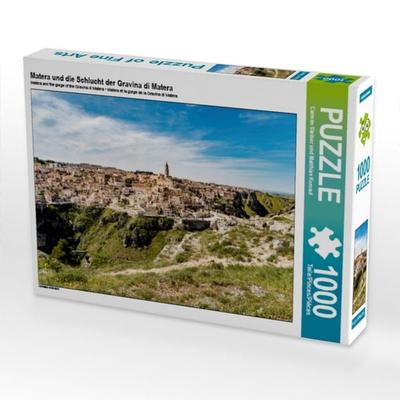 CALVENDO Puzzle Matera und die Schlucht der Gravina di Matera | 1000 Teile Lege-Größe 64x48cm Foto-Puzzle für glückliche Stunden
