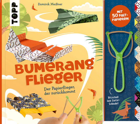 Bastel-Set "Bumerang-Papierflieger mit Schleuder"