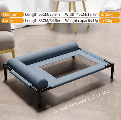 Inspire Picks Raised Breathable Pet Bed For Medium & Large Dogs And Cats blue 83x63x17cm