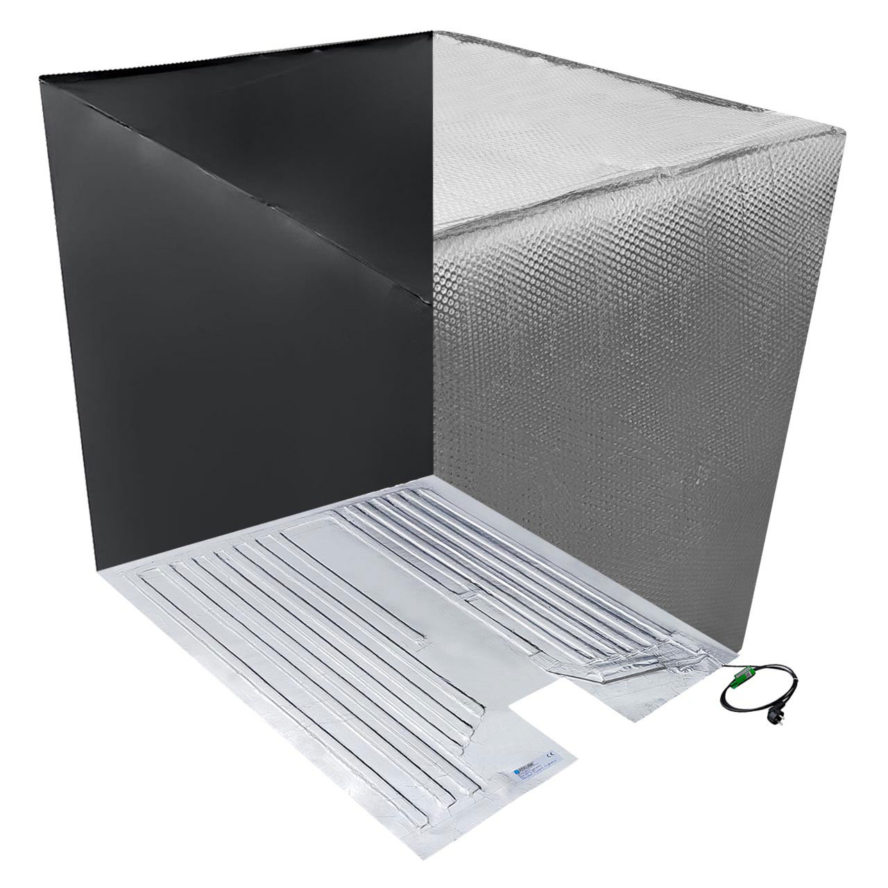 REKUBIK IBC Hitze- & Frostschutz +Set Heizmatte + Thermohaube + UV Schutz Folie 1250l IBC (120x100x135cm) 60°C