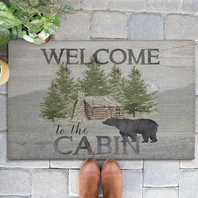 Laural Home Welcome to the Cabin Outdoor Door Mat