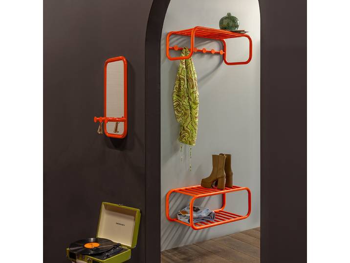 Miroir Retro 35 x 60 x 11cm Orange/Orange Acier thermopoudré 35 x 60 x 11cm