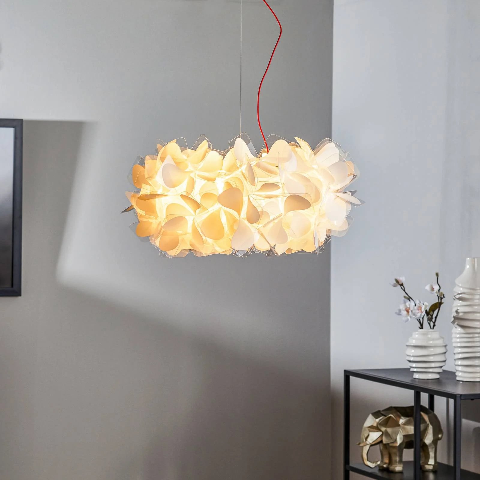 Slamp Clizia Mama Non Mama design hanglamp, wit/rood, Ø 53 cm