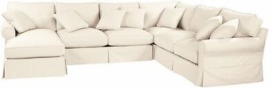 Baldwin 4-Piece Sectional Slipcover - Left Arm Chaise & Right Arm Loveseat, Armless Loveseat & Corner - Natural Linen - Ballard Designs