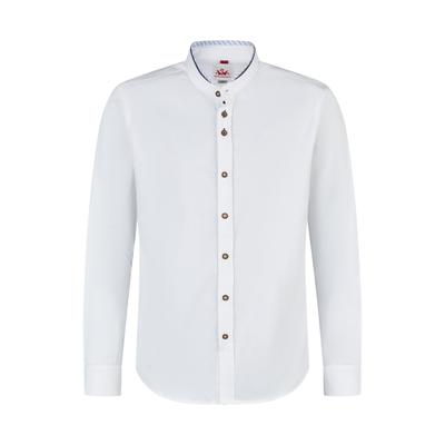 Trachtenhemd SPIETH & WENSKY "Spieth & Wensky Trachtenhemd Kreuth", Herren, Gr. 37/38, N-Gr, blau (weiß, d,blau), festlich, slim fit, Rundhals, Hemden Trachtenhemd, Trachtenhemd in in Slim Fit