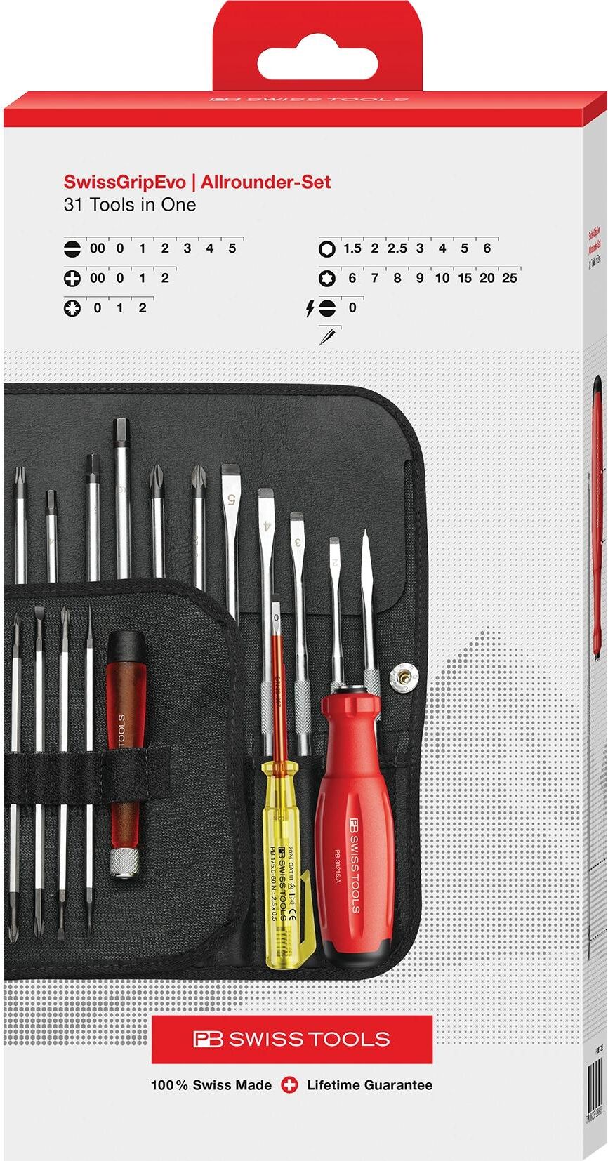 Packard Bell Werkzeugset PB SWISSTOOLS "SwissGrip Evo Allrounder-Set Rolltasche", bunt, B:16cm H:16cm L:28,2cm, Werkzeugsets, Werkzeugset bunt Einheitsgröße