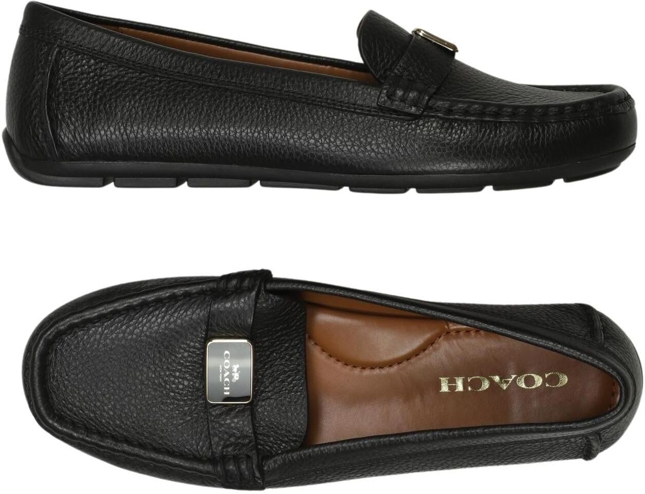 Coach Damen Halbschuh, Schwarz, Gr. EU 38,5 (US 7.5), Leder - Second Hand