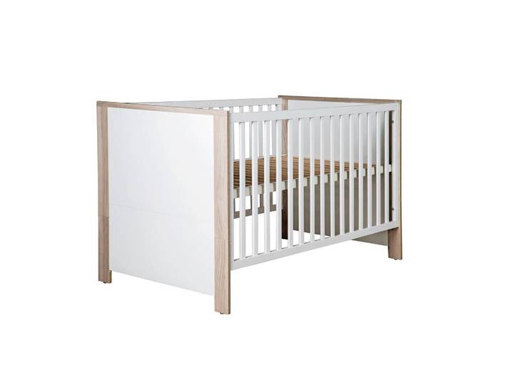 Roba Babybett Olaf 70 x 140 cm, Weiß, Holzwerkstoff, Rechteckig, 70x140 cm, Baby- und Kindermöbel, Babyzimmer, Babybett, Gitterbett