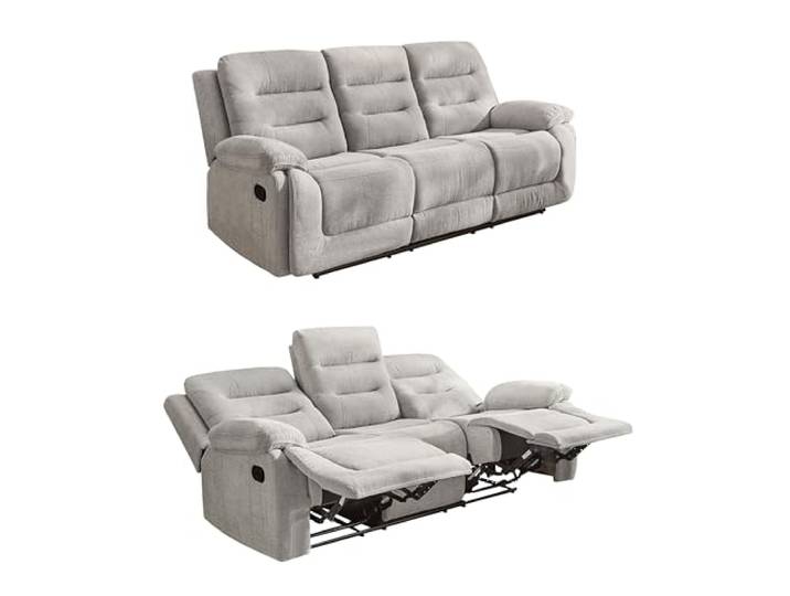 luma-Home 15503/ Dreisitzer-Sofa mit Federkern & Wellenunterfederung, Grau