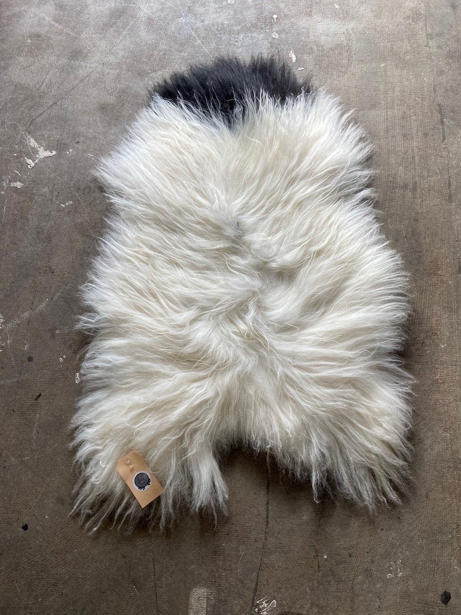 SchapenVacht Decohuid Naturel Lang Haar Large Wit/Zwart