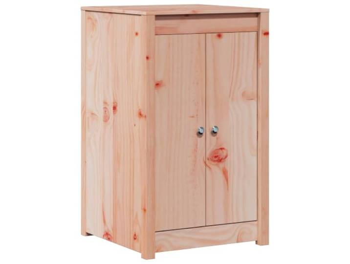KTHLBRH Küchenschrank MEPPEL weiß 55 x 55 x 92 cm Kiefernholz Massives Kiefernholz, 2 Türen, 2 Einlegeböden, Metallknöpfe, quadratische Beine, für den Außenbereich