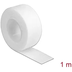 DELOCK Klettband auf Rolle L 1 m x B 20 mm weiß