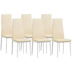 Albatros Esszimmerstühle MILANO 6er Set, Beige - Polsterstuhl mit Kunstleder-Bezug, Modernes Stilvolles Design am Esstisch - Küchenstuhl oder Stuhl