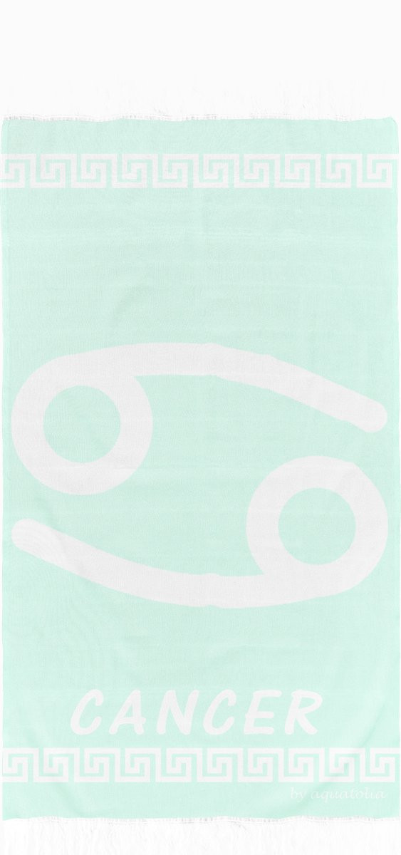 Aquatolia Hamamdoek Cancer Zodiac - Licht Groen - 100% Zacht Katoen - 100 x 180 cm