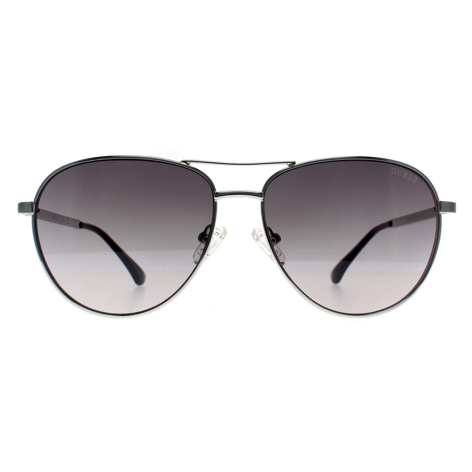 Guess Aviator Damen Glänzend Leicht Nickeltin Grau Farbverlauf GF6157