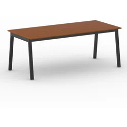 Bürotisch PRIMO BASIC, 200x90 cm, schwarzes Metallgestell, Kirschbaum