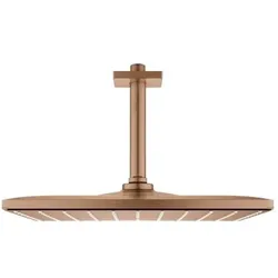 Grohe Rainshower Kopfbrauseset 26566DL0 warm sunset gebürstet, mit Deckenauslass 14,2 cm, mit Durchflussbegrenzer