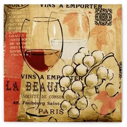 Sovie HORECA Serviette Romeo in braun aus Linclass® Airlaid 40 x 40 cm, 50 Stück - Wein Glas Trauben