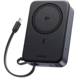 Ugreen PB567 Magnetische Powerbank 20000mAh, USB-A, USB-C Qi2 15W (Grau) (20000 mAh, 15 W), Powerbank, Grau