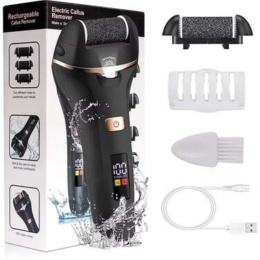 Inspire Select Waterproof Electric Foot Callus Remover USB Rechargeable Heel Grinder For Dead Skin   Professional Pedicure Foot File black Jd506s