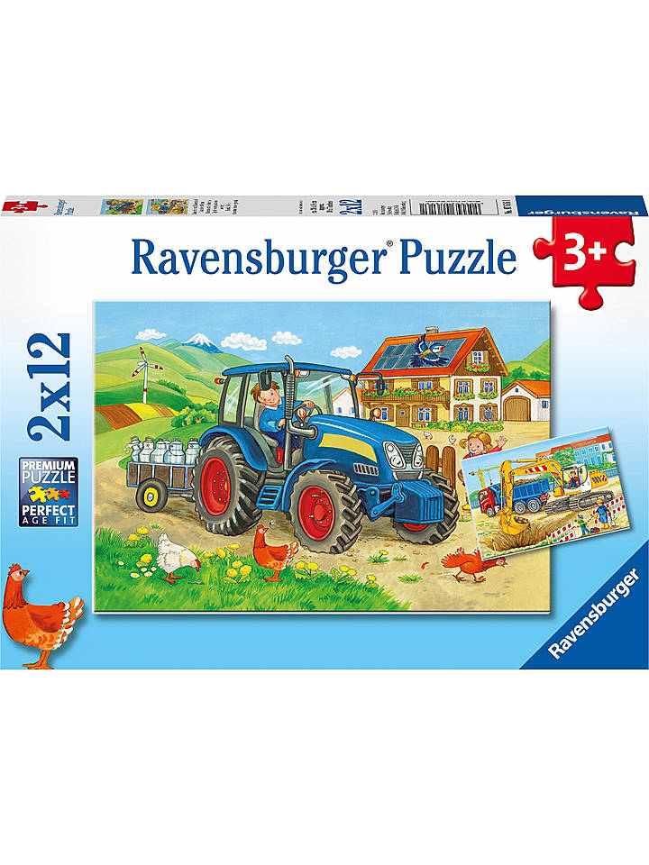 Ravensburger 2x12tlg. Puzzle "Baustelle und Bauernhof" - ab 3 Jahren - onesize