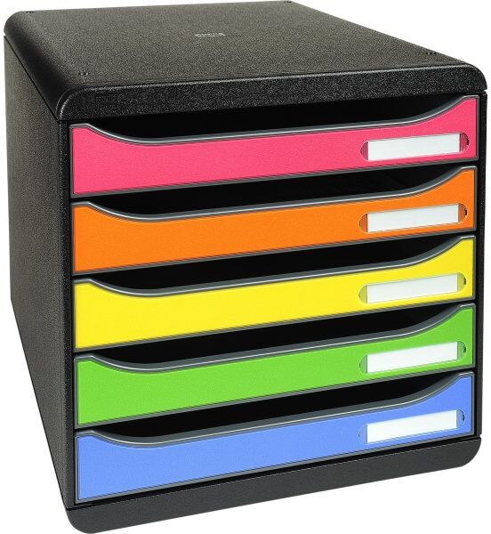 Exacompta Big-Box+ Skuffekabinet, Sort/harlequin