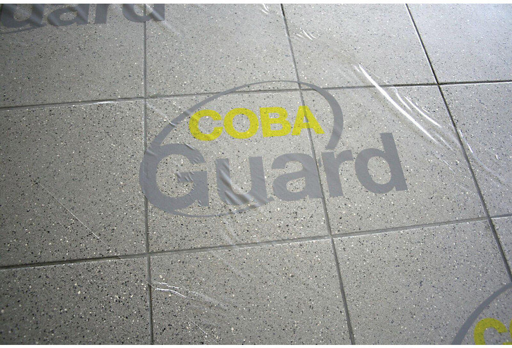 Bodenschutzfolie, selbstklebend, für harte Böden, LxB 25 m x 1200 mm COBA