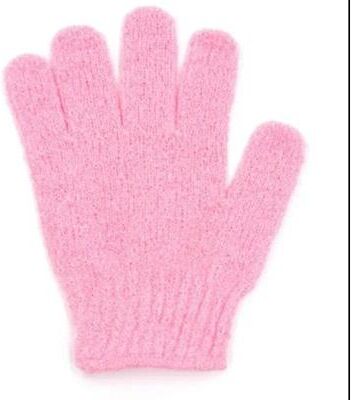 Uplift Essentials Dual Action Exfoliating & Smoothing Bath Mitts pink