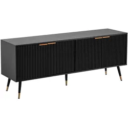 LOWBOARD Schwarz Eiche-Dekor Modern Stil 150x60x39 cm mit Türen