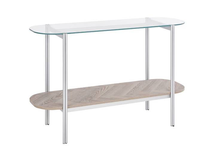KONSOLENTISCH Silber/Heller Holzfarbton Lovell