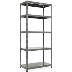 Fachbodenregal 1800x900x400 mm, 5 Regalböden, Traglast eines Bodens 175 kg, RAL 7031