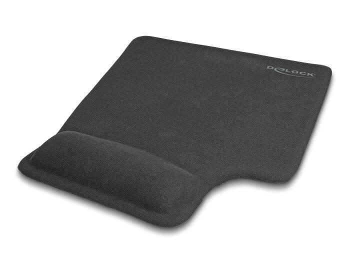 DeLOCK Ergonomisches Mauspad mit Gel Handballenauflage - Linkshänder, schwarz 12111