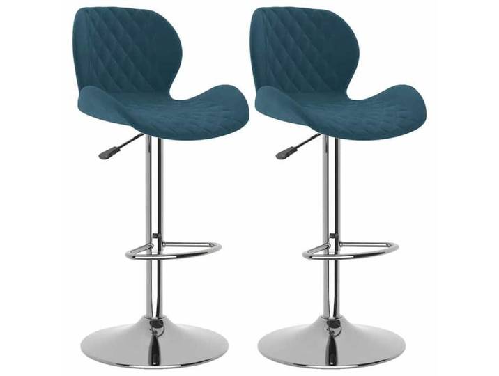 Mode Tabourets de bar lot de 2 bleu velours - Pour adulte ou enfant - Poids maximal: 110 kg/siège_15021