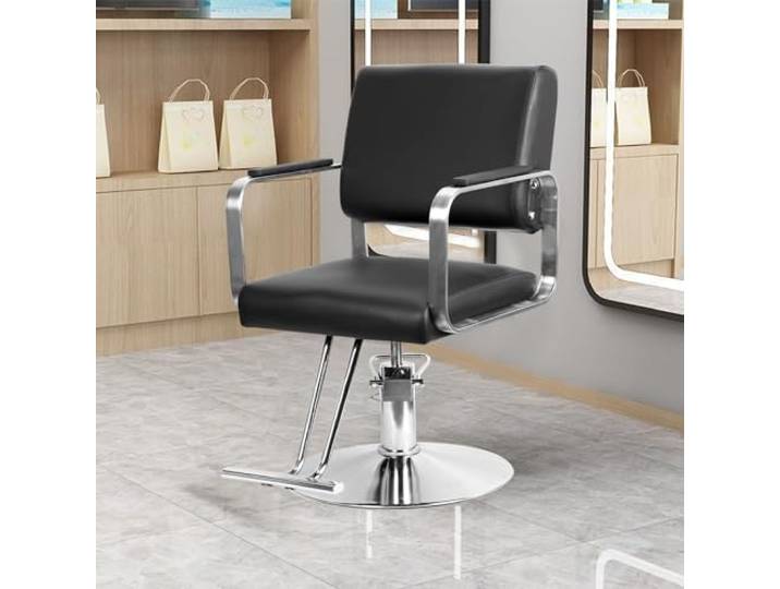 Maixhae Friseurstuhl, Salonstuhl für Friseure Hochbelastbarer Friseurstuhl mit Höhenverstellung, Shampoo-Stuhl für den Friseursalon Schwarz