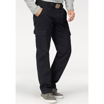 Cargohose MAN'S WORLD, Herren, Gr. 46, N-Gr, schwarz, Obermaterial: 100% Baumwolle, unifarben, bequem lang, Hosen Cargohose, mit aufgesetzten Taschen, Topseller