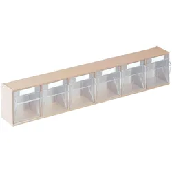 Lockweiler, Dokumentenablage, Klarsichtmagazin H113xB600xT91mm 6 x B Kunststoff beige