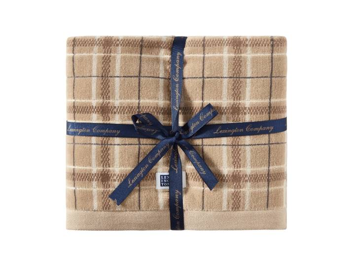 Lexington Serviette checked Lexington, lot de 2 Beige-gray