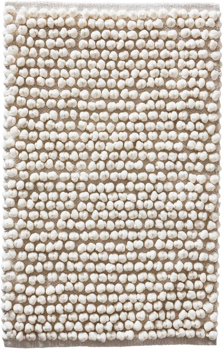 Zachte Popcorn Badmat Wit - Duurzaam Katoen en Polyester