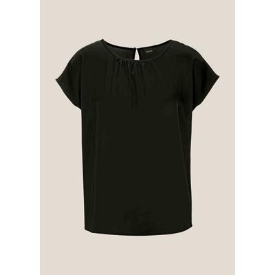 Shirtbluse MADELEINE "Blusenshirt Elegante Satinbluse in A-Linie", Damen, Gr. 36, schwarz, Obermaterial: 100% Polyester PES., Modern, normal, Blusen
