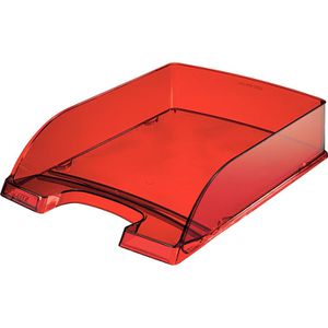 Leitz Briefablage 5226-00-28, Plus, A4, rot transparent, stapelbar, Kunststoff