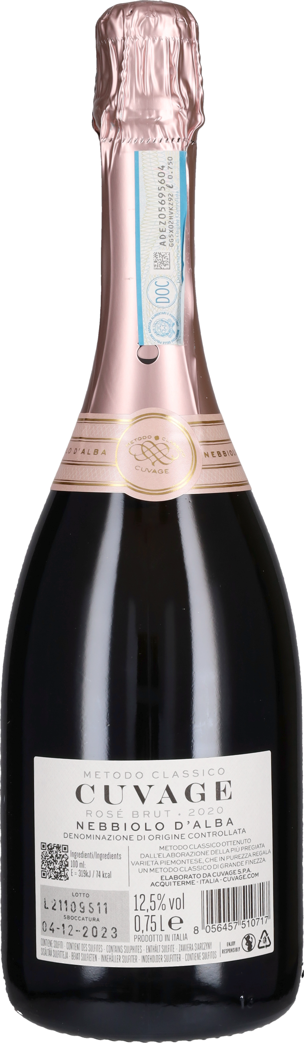 Cuvage Spumante Rosé Brut di Nebbiolo 2021