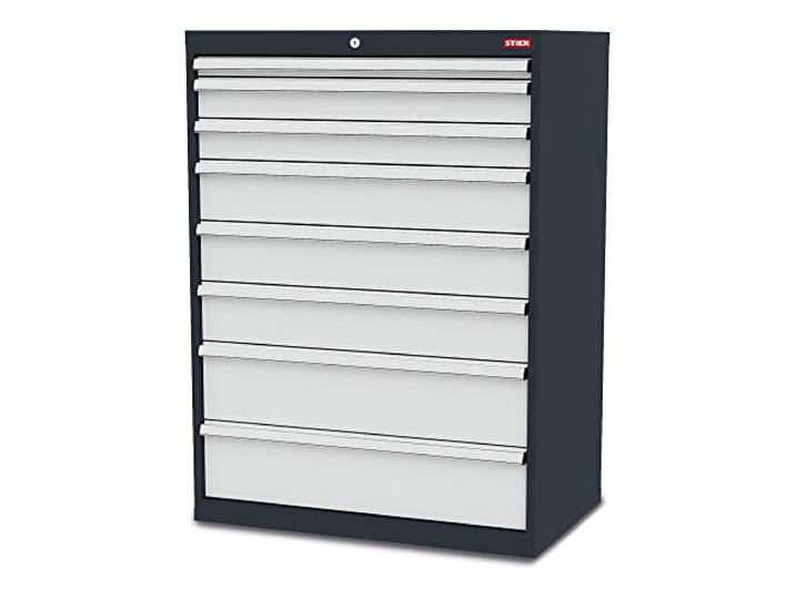 STIER Schubladenschrank mit 8 Schubladen, BxTxH 900x575x1220 mm, Gesamttragkraft 1000kg, Blendenhöhen 50 bis 200 mm